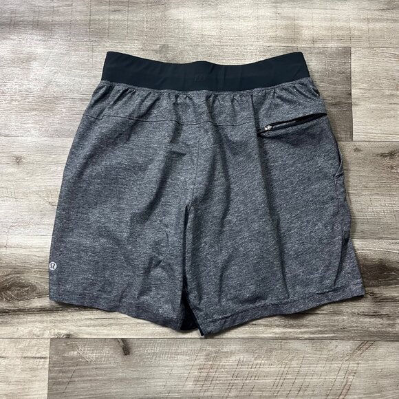 Lululemon Athletic T.H.E. Short Linerless 9” Heathered Greyt Coal Men’s Size S - Picture 2 of 9